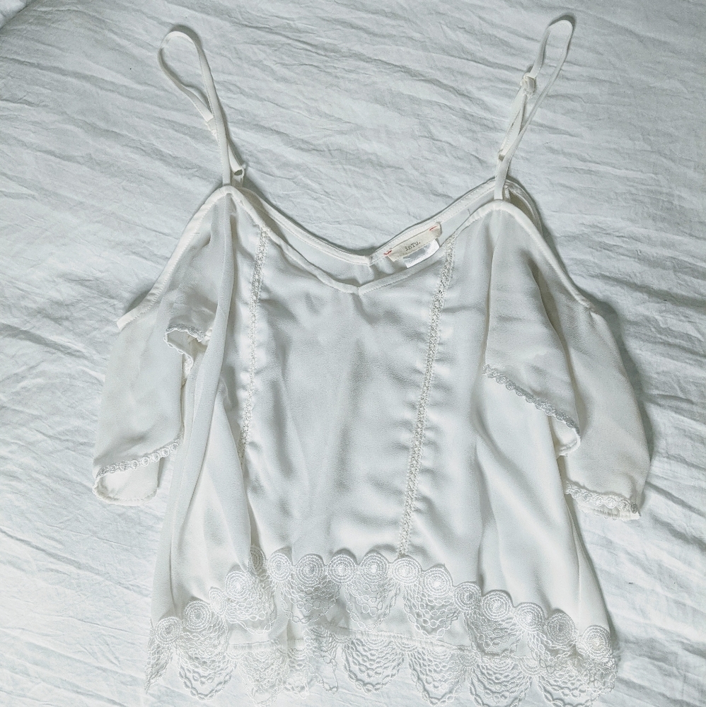 Sheer Off-white Crop Top